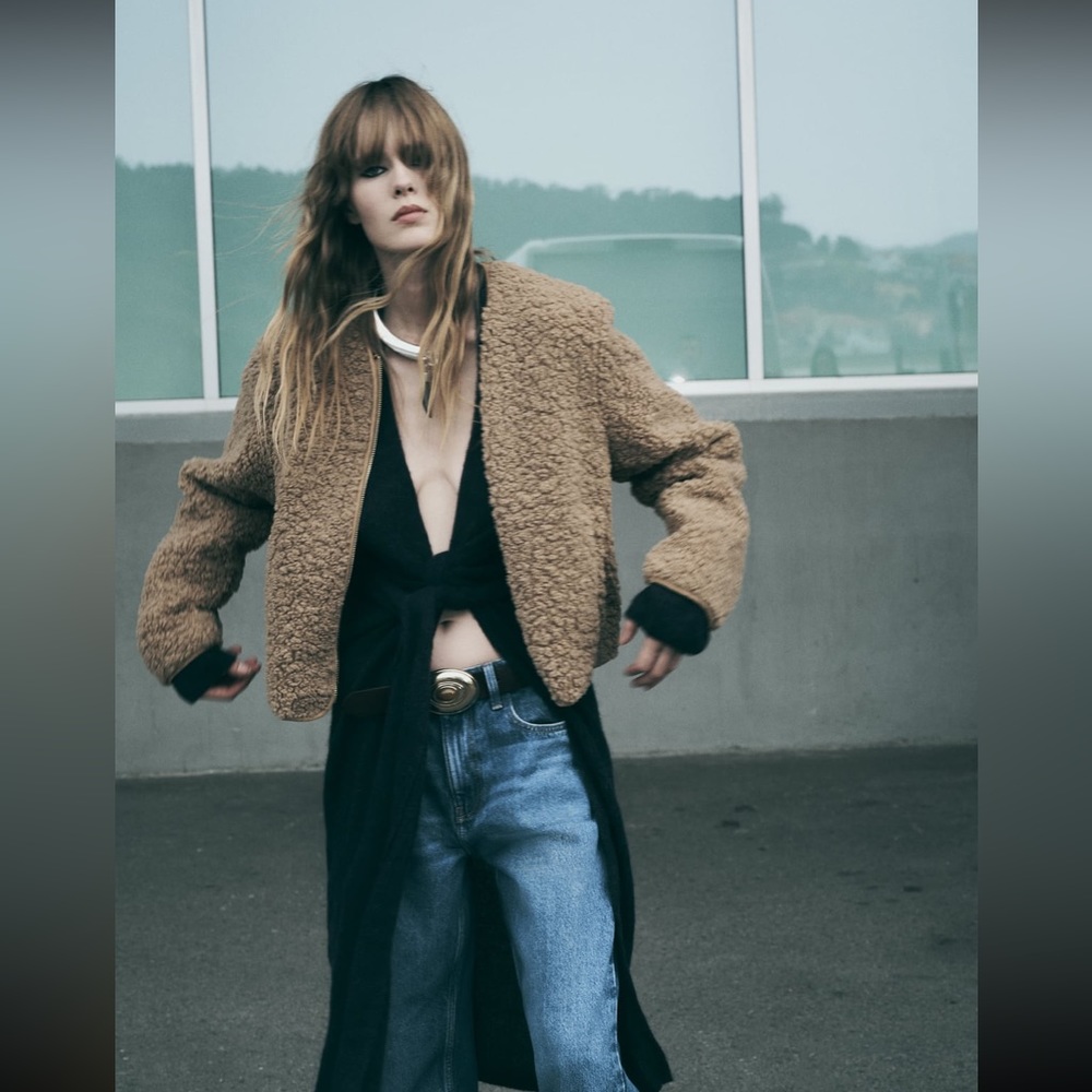 ZARA SHORT FAUX SHEARLING JACKET NWT